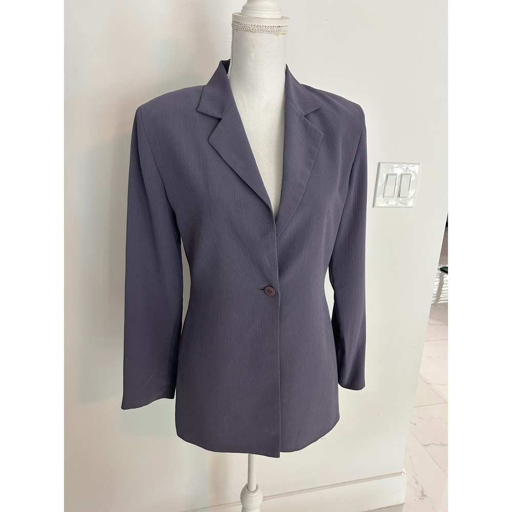 Tyler Gillis Womens Single Button Blazer Jacket Purple Slate Size 4 RN 99358